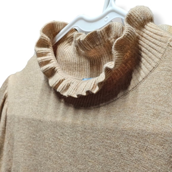 NEW CeCe's Heather Latte Long Sleeve Knee Length Sweater Dress size Small - Picture 4 of 10